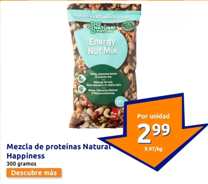 Oferta de Natural Happiness - Mezcla De Proteínas por 2,99€ en Action