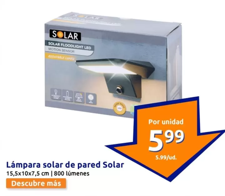 Oferta de Solar - Lampara Solar De Pared por 5,99€ en Action