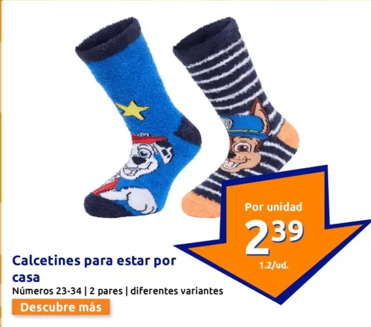 Oferta de Calcetines Para Estar Por Casa por 2,39€ en Action