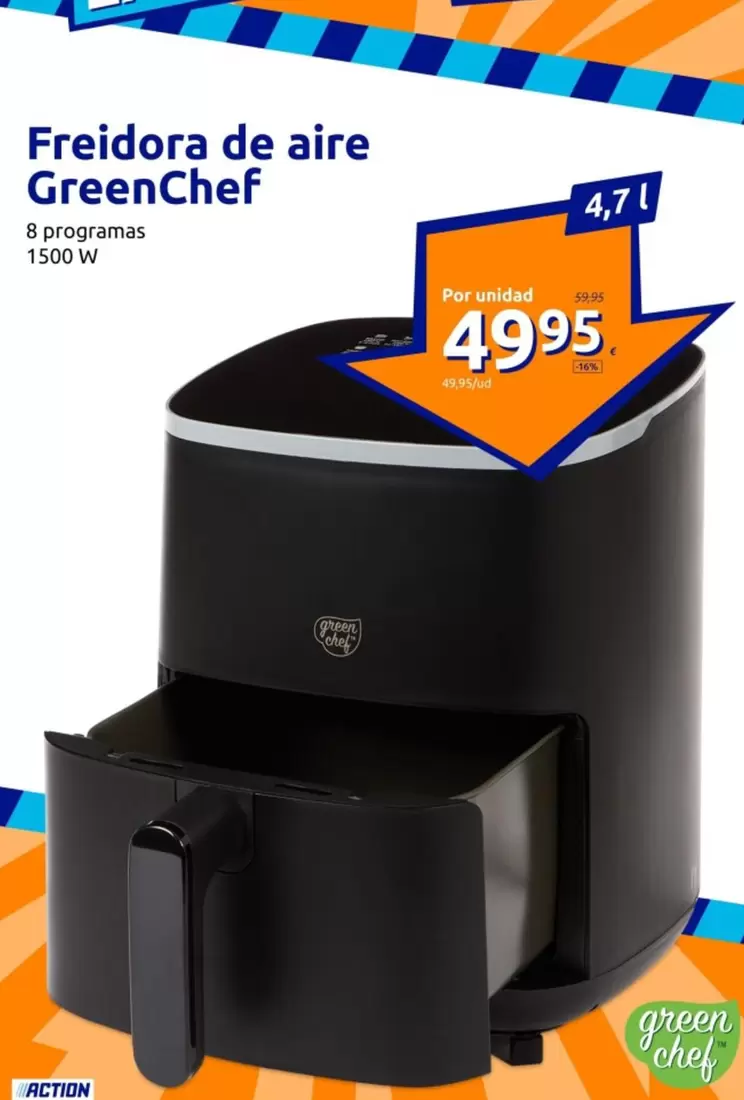 Oferta de Greenchef - Freidora De Aire Green por 49,95€ en Action