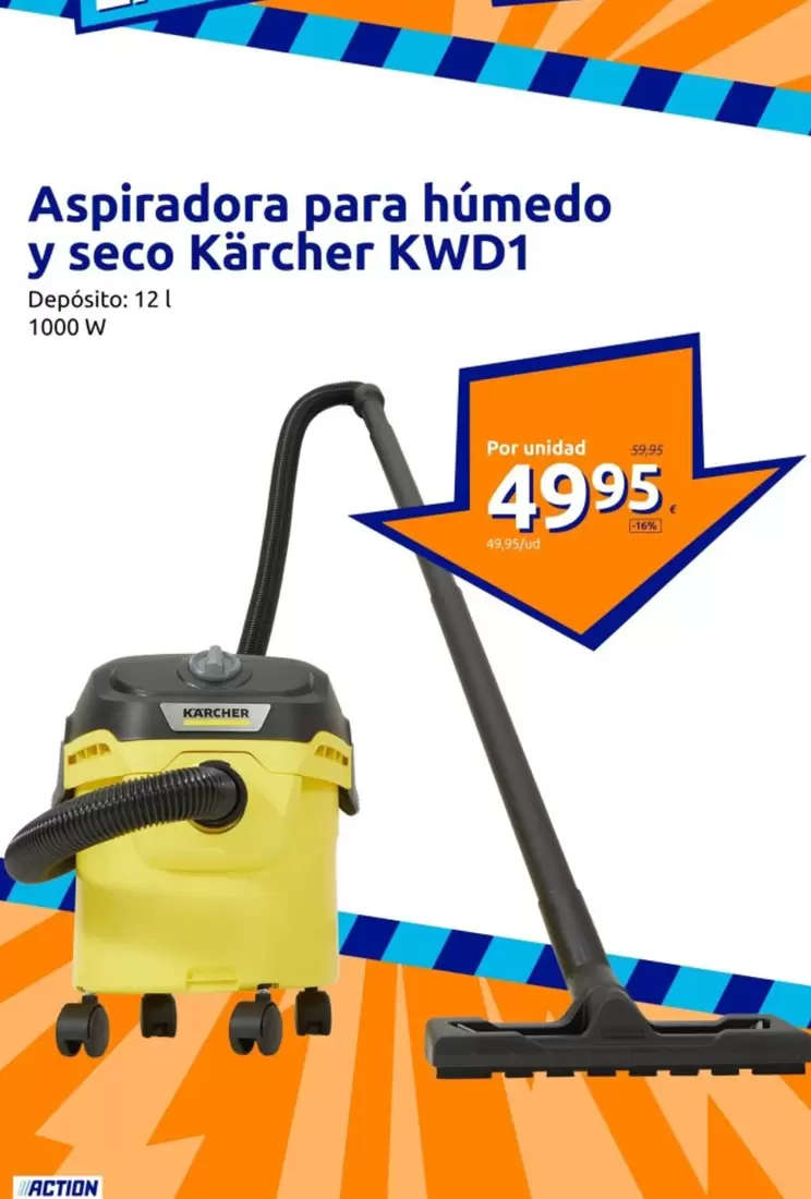 Oferta de Kärcher - Aspiradora Para Humedo Y Seco KWD1 por 49,95€ en Action