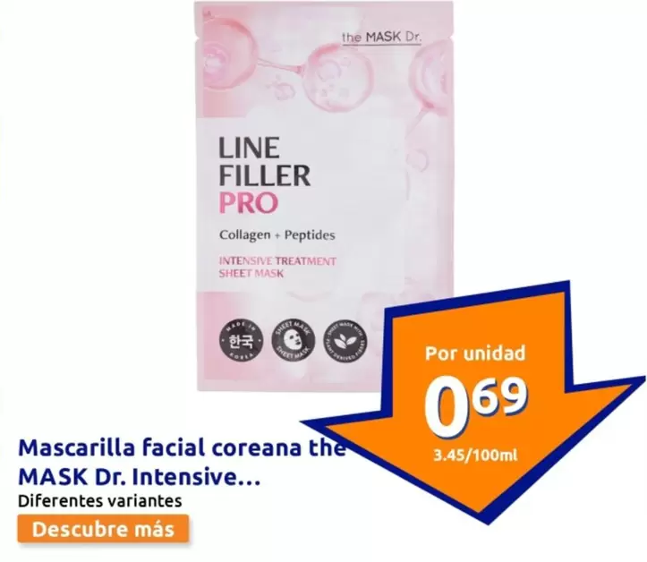 Oferta de The Mask Dr. - Mascarilla Facial Coreana Intensive... por 0,69€ en Action