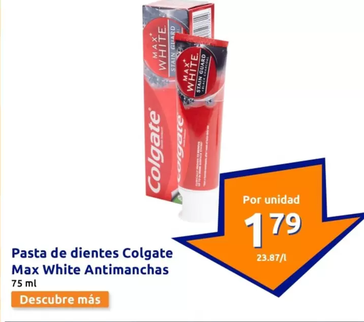 Oferta de Colgate - Pasta De Dientes Max White Antimanchas por 1,79€ en Action