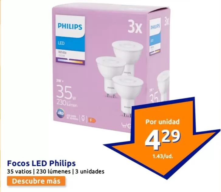 Oferta de Philips - Focos Led por 4,29€ en Action