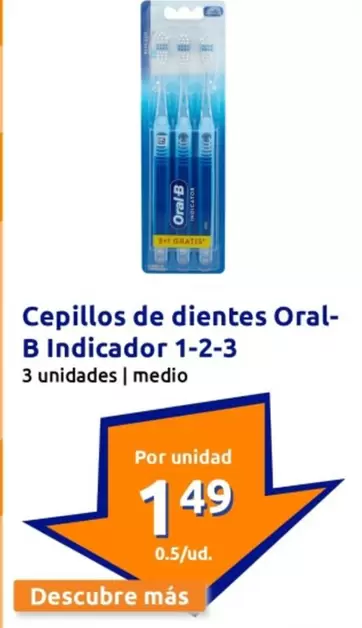 Oferta de Oral B - Cepillos De Dientes Indicador 1-2-3 por 1,49€ en Action