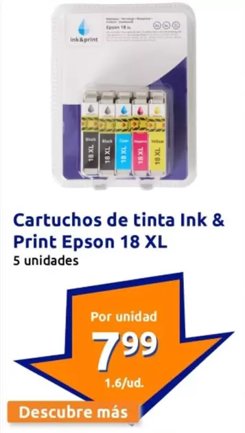 Oferta de Epson - Cartuchos De Tinta Ink & Print 18 Xl por 7,99€ en Action