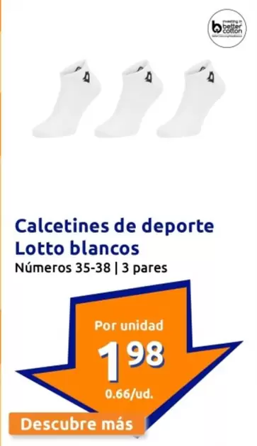 Oferta de Lotto - Calcetines De Deporte Blancos  por 1,98€ en Action