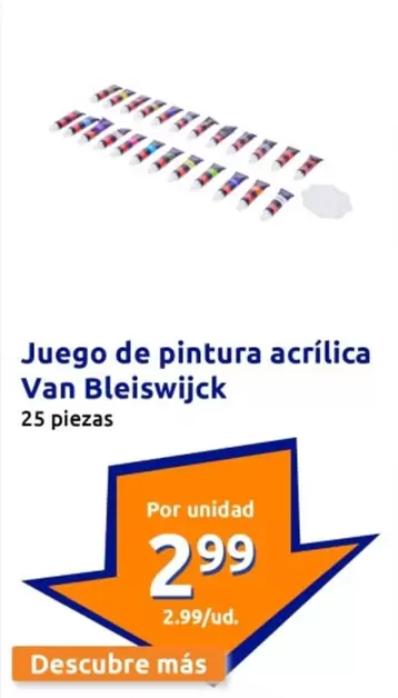 Oferta de Van Bleiswijck - Juego De Pintura Acrilica  por 2,99€ en Action