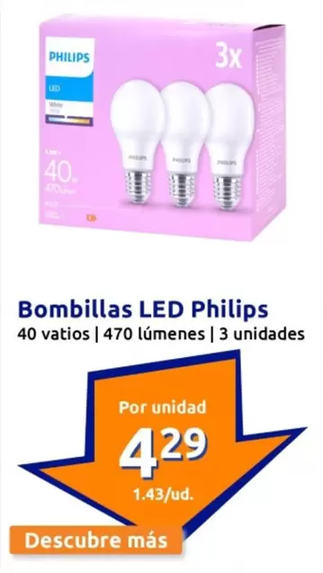 Oferta de Philips - Bombillas Led por 4,29€ en Action