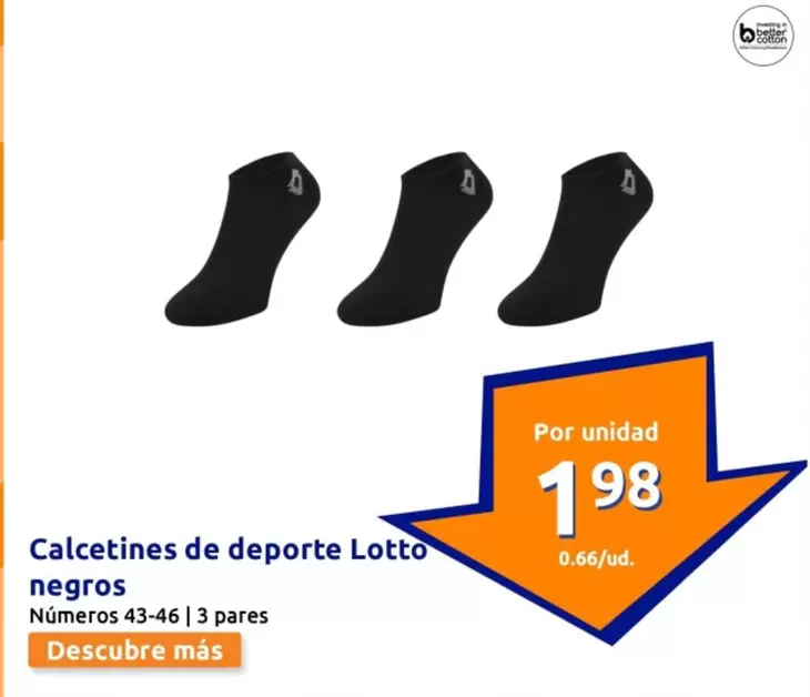 Oferta de Lotto - Calcetines De Deporte Negros por 1,98€ en Action