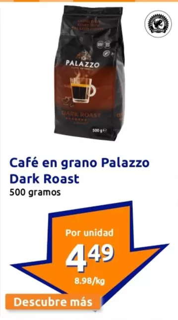 Oferta de Palazzo - Café En Grano Dark Roast por 4,49€ en Action