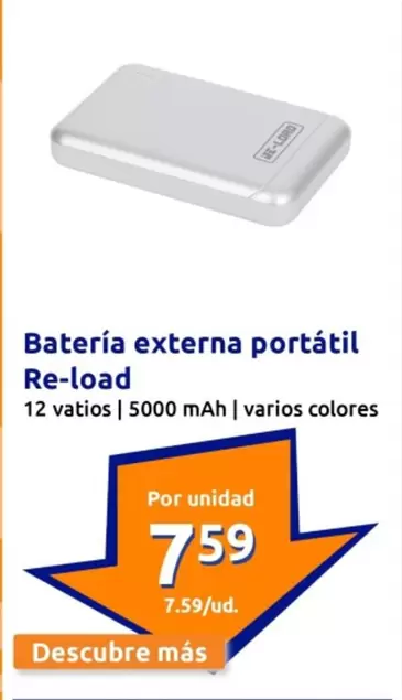 Oferta de Re-load - Bateria Externa Portátil  por 7,59€ en Action