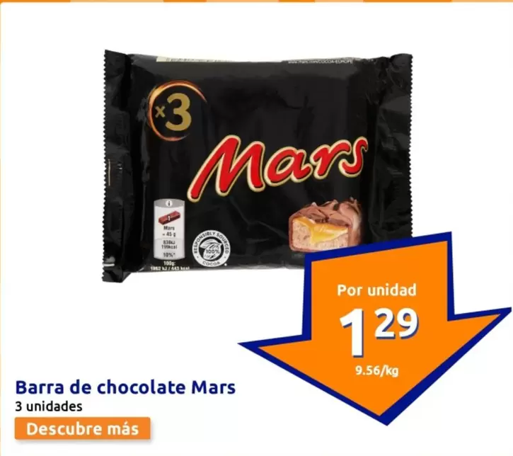 Oferta de Mars - Barra De Chocolate  por 1,29€ en Action