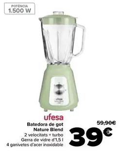 Oferta de Ufesa - Batidora De Vaso Nature Blend por 39€ en Carrefour