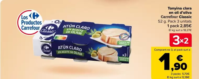 Oferta de Carrefour - Atún Claro En Aceite De Oliva Classic  en Carrefour