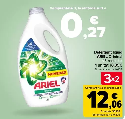 Oferta de Ariel - Detergente Líquido Original en Carrefour