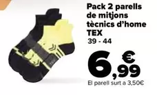 Oferta de TEX - Pack 2 Calcetines Tecnicos Hombre por 6,99€ en Carrefour