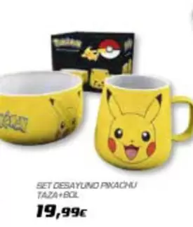 Oferta de Set Desayund Pikachu Taza + Bol por 19,99€ en Toy Planet