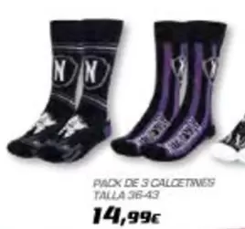 Oferta de Pack De 3 Calcetines por 14,99€ en Toy Planet