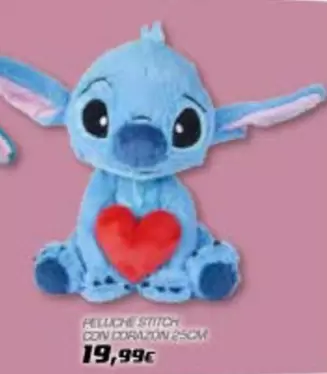 Oferta de Disney - Peluche Stitch Con Corazon por 19,99€ en Toy Planet