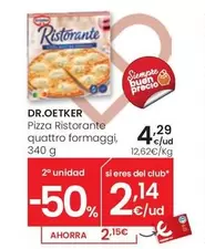 Oferta de Dr Oetker - Pizza Ristorante Quattro Formaggi por 4,29€ en Eroski