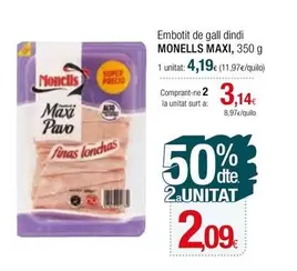 Oferta de Monells - Embotit De Gall Dindi Maxi por 4,19€ en Condis