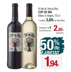 Oferta de Terra - Vi De La  Alta Blanc O Negre por 3,89€ en Condis