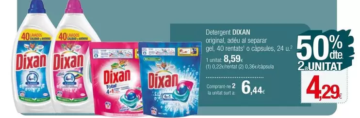 Oferta de Dixan - Detergente Liquido por 8,59€ en Condis