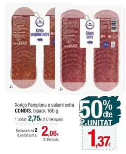 Oferta de Condis - Xoriço Pamplona O Salami Extra por 2,75€ en Condis