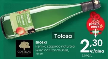 Oferta de Eroski - Sidra Natural Del País por 2,3€ en Eroski