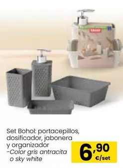 Oferta de Set Book Portacepillos, Dosificador, Jabonera Y Organizador por 6,9€ en Eroski