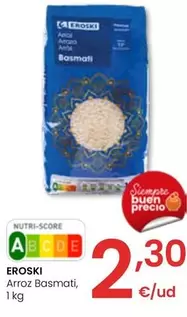 Oferta de Eroski - Arroz Basmati por 2,3€ en Eroski