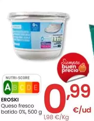 Oferta de Eroski - Queso Fresco Batido 0% por 0,99€ en Eroski