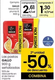 Oferta de Gallo - Macarron Pluma 6 por 2,61€ en Eroski