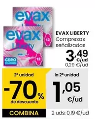 Oferta de Evax Liberty - Compresas  por 3,49€ en Eroski