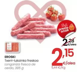 Oferta de Eroski - Longaniza Fresca De Cerdo por 2,15€ en Eroski