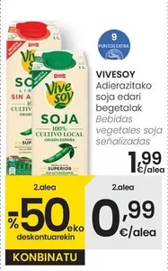 Oferta de ViveSoy - Bebidas Vegetales Soja  por 1,99€ en Eroski