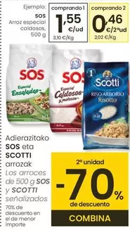 Oferta de Sos - Arroz Especial Caldo por 1,55€ en Eroski