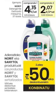 Oferta de Norit - Detergente Delicado Máquina por 4,15€ en Eroski