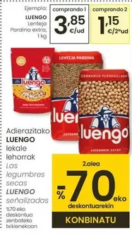 Oferta de Luengo - Lenteja Pardina Extra por 3,85€ en Eroski