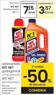 Oferta de WC Net - Desatascador Gel por 7,15€ en Eroski