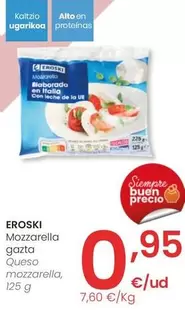 Oferta de Eroski - Queso Mozzarella por 0,95€ en Eroski