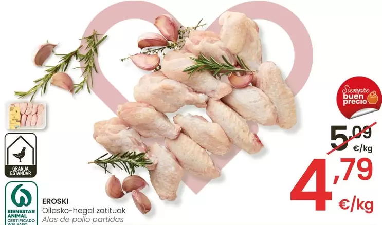 Oferta de Eroski - Alas De Pollo Partidas por 4,79€ en Eroski