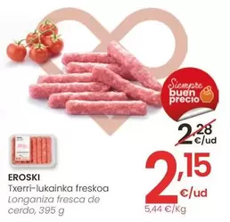 Oferta de Eroski - Longaniza Fresca De Cerdo, por 2,15€ en Eroski