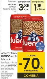 Oferta de Luengo - Lenteja Pardina Extra por 3,85€ en Eroski