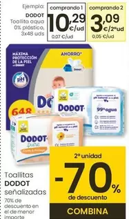 Oferta de Dodot - Toallita Aqua 0% Plástico  por 10,29€ en Eroski