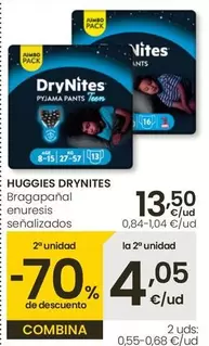 Oferta de Huggies - Drynites Bragapañal Enuresis por 13,5€ en Eroski