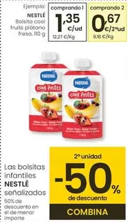 Oferta de Nestlé - Bolsita Cool Fruits Plátano Fresa por 1,35€ en Eroski