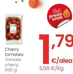 Oferta de Tomate Cherry por 1,79€ en Eroski