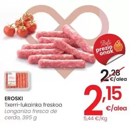 Oferta de Eroski - Longaniza Fresca De Cerdo por 2,15€ en Eroski